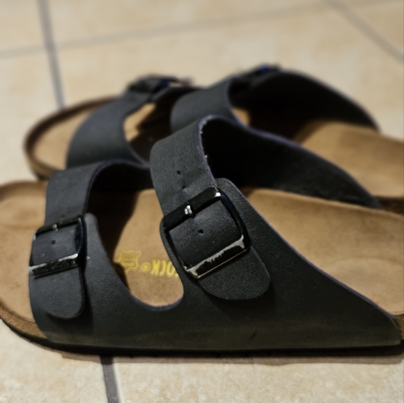 Birkenstock Men's Arizona Birko Flor Sandals, Black 43 M, Regular Width - Picture 9 of 14